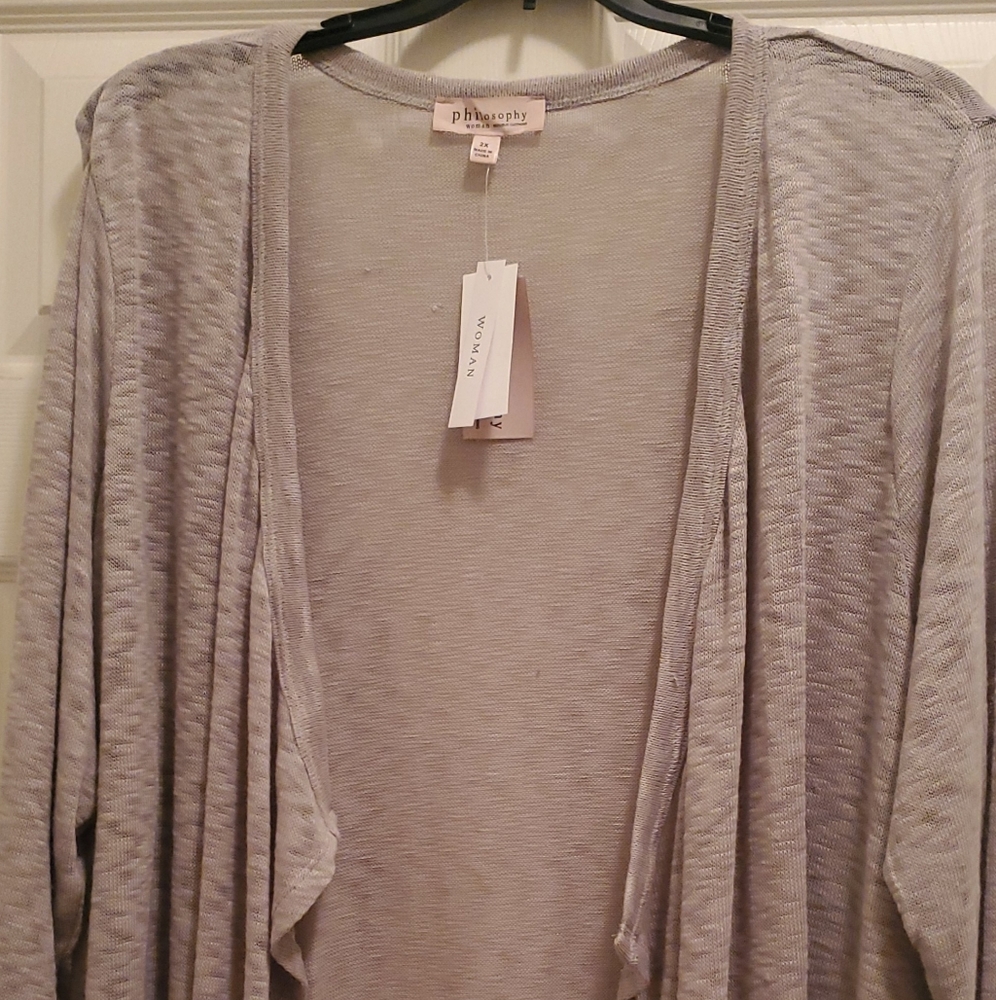 NWT Gray 2XL Open Sweater.